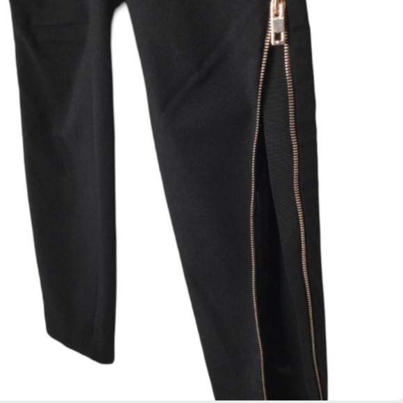RAG & BONE Black Chapel Zip Legging Pants Size 4 Gold Hardware Designer EUC - Picture 4 of 11